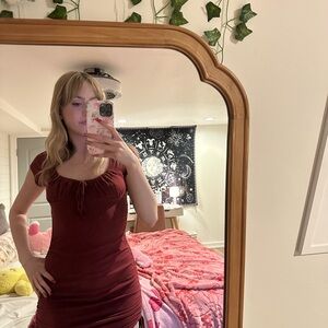 Body on Burgundy Dress